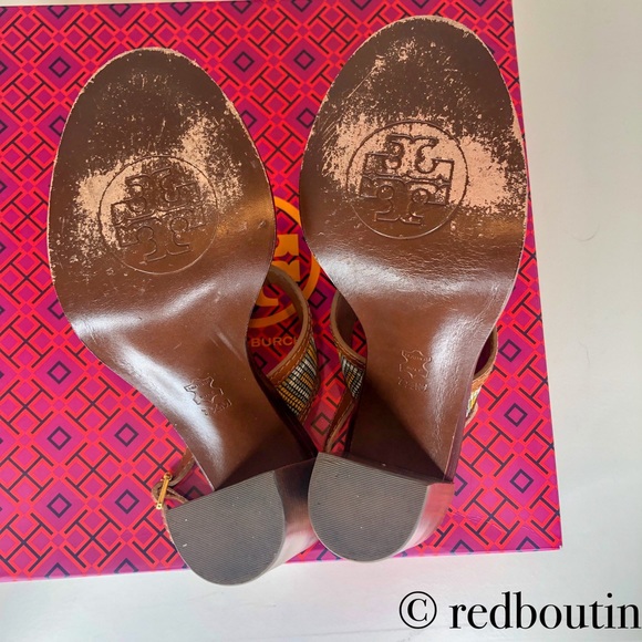 👠SOLD👠Tory Burch Block Heels Sandals 7.5 brown - Picture 8 of 8